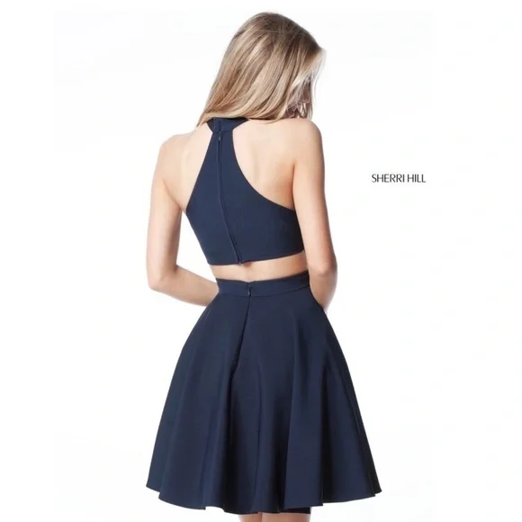 NWT SHERRI HILL Blue Halter Dress - Picture 8 of 14